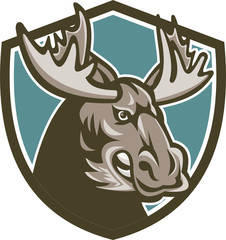 Angry Moose Mascot Shield