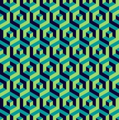 Isometric 3d hexagon seamless pattern background