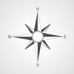 Vector black compass icon.