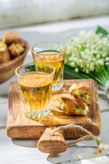 Delicious biscotti with peanut