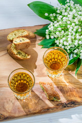 Sweet cantuccini with peanut