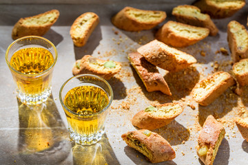 Italian cantuccini with wine