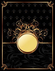 gold invitation frame or packing for elegant design