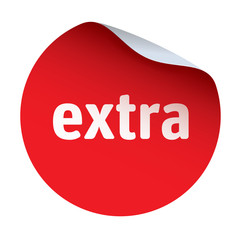 Red vector sticker text extra