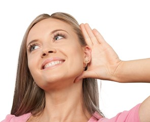 Fototapeta premium Listening, Human Ear, Smiling.