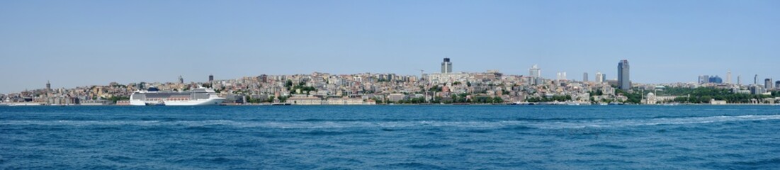 Fototapeta na wymiar Istanbul Panoramic View from Galata tower to Dolmabahce Palace, Turkey