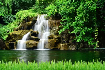 Foto op Canvas Artificial waterfall © kwanchaift