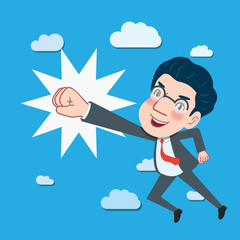 Drawing flat character design success business concept