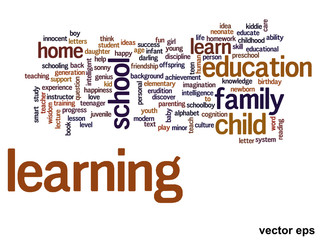 Vector conceptual education word cloud