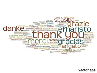 Conceptual thank you word cloud