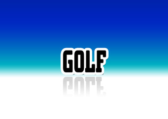 Golf auf blauem Hintergrund / Word Cloud / Wort