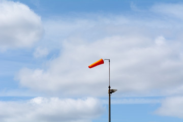 Wind sock blowing in wind