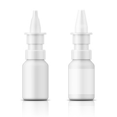 White plastic nasal spray bottle.