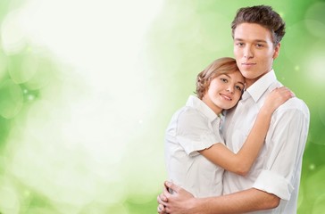 Fototapeta premium Young Couple, Couple, Embracing.