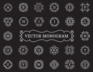 Elegant vector monogram collection - obrazy, fototapety, plakaty