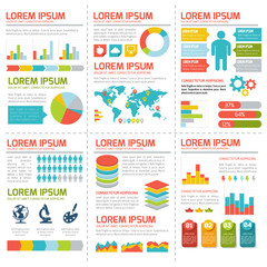 Flat infographic elements set. 