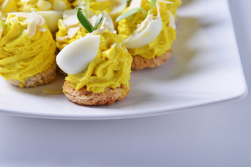 appetizer with eggs