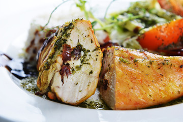 roasted chicken and  rice