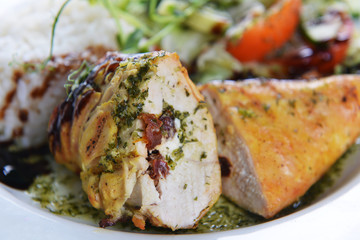 roasted chicken and  rice