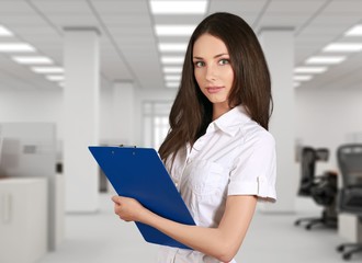 Fototapeta premium Women, Clipboard, Business.