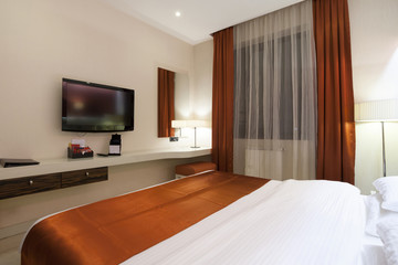 Interior of a hotel bedroom