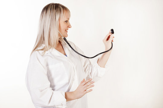 Pretty doctor with stethoscope