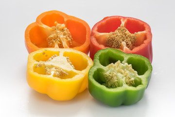 capsicum or sweet pepper on white background