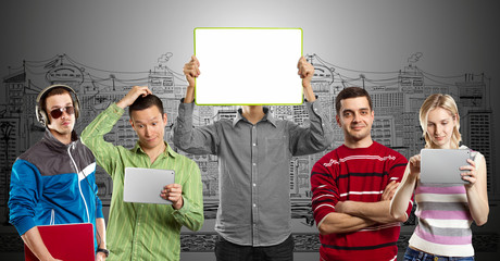 Male With Write Board In His Hands