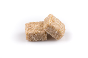 brown sugar cubes isolated