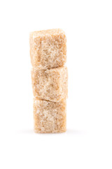 brown sugar cube isolated