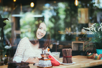 Young women in coffee shop
