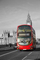 Fototapeta na wymiar UK - London - Red Double Decker Bus