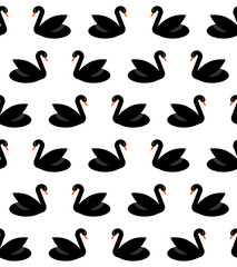 Seamless pattern with swans