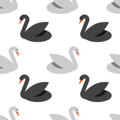 Seamless pattern with swans