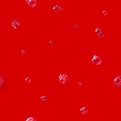 Repeatable bubbles background, studio photographed with lamps reflections, isolated on absolute red