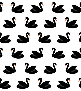 Seamless pattern with swans