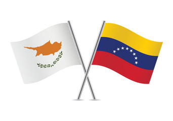 Venezuela and Cyprus flags. Vector illustration.