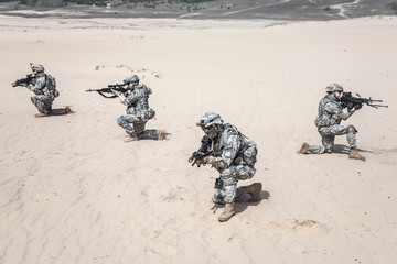 infantrymen in action