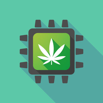 CPU icon with a marijuana leaf