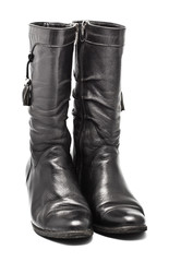 Black Leather Female Boots