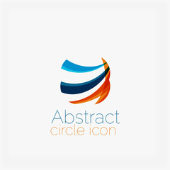 Clean elegant circle shaped abstract geometric logo. Universal