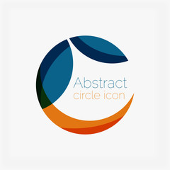 Clean elegant circle shaped abstract geometric logo. Universal