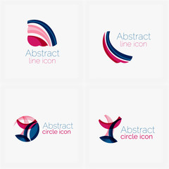 Clean elegant circle shaped abstract geometric logo. Universal