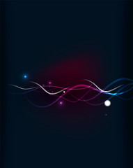 Glowing flowing waves and stars in dark space