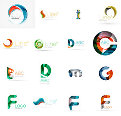 Set of universal company logo ideas, business icon collection