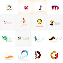 Set of universal company logo ideas, business icon collection