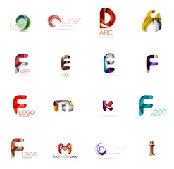 Set of universal company logo ideas, business icon collection