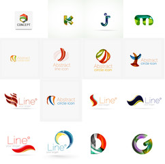 Set of universal company logo ideas, business icon collection