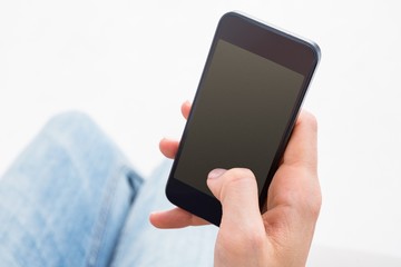 Woman using her mobile phone