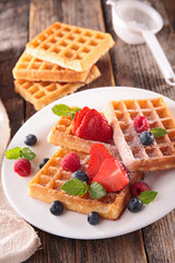 waffle and berry fruit